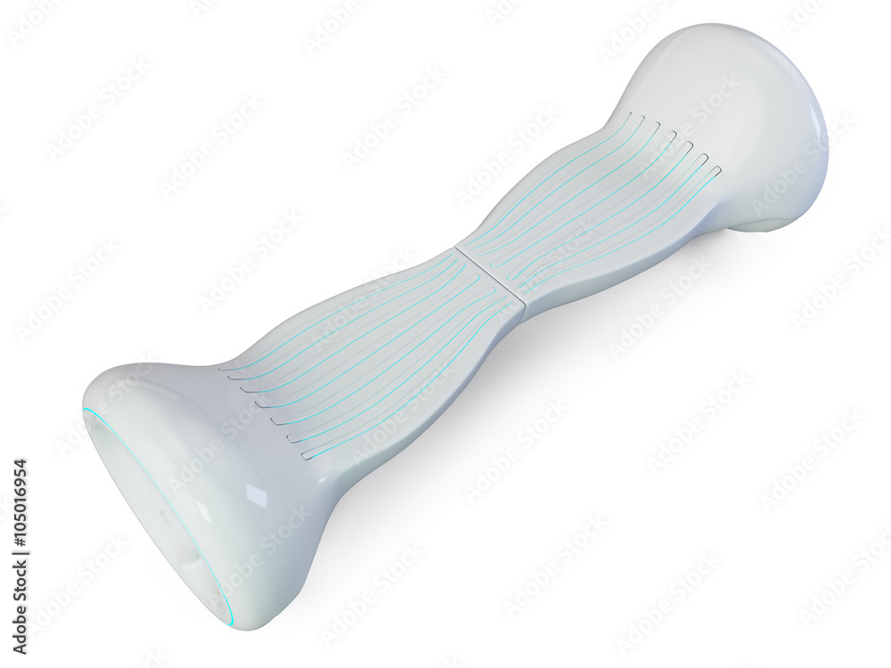 White color hoverboard isolated on white White color hoverboard isolated on white