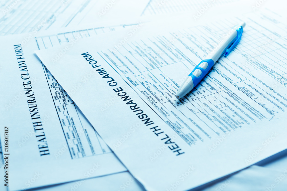 insurance claim form, paperwork and legal document, accidental a insurance claim form, paperwork and legal document, accidental a