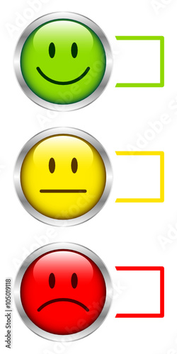 3 Silver Mood Faces Color Boxes