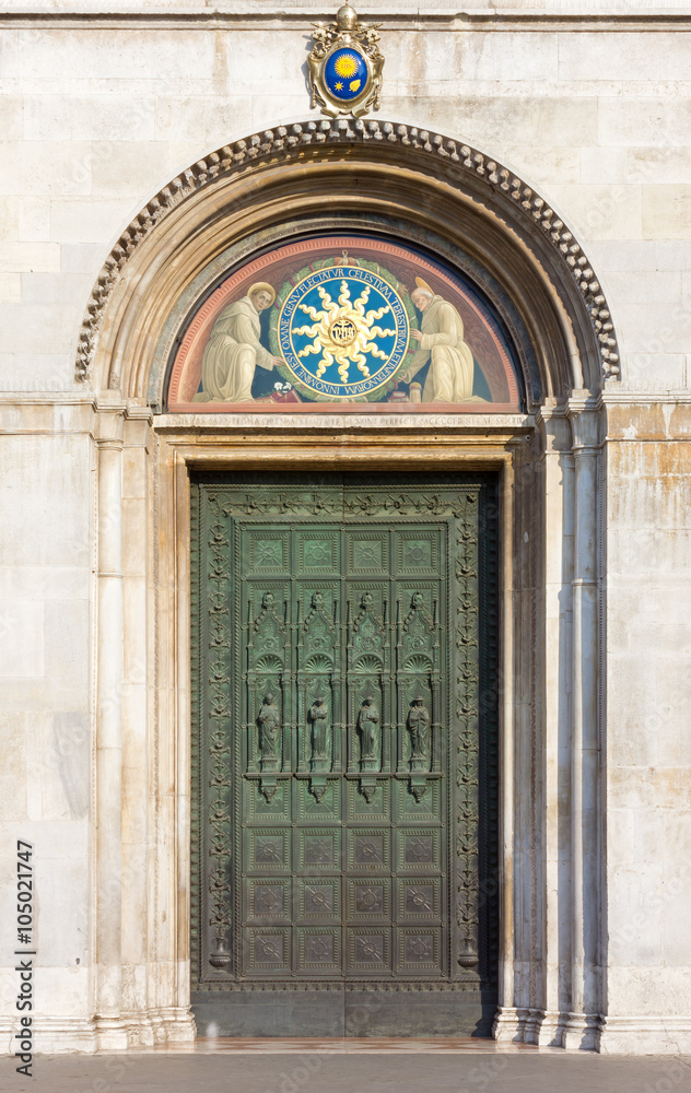 Main Entrance of Saint Anthony Basilica in Padua, Italy