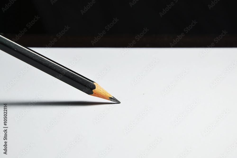 pencil write on white paper