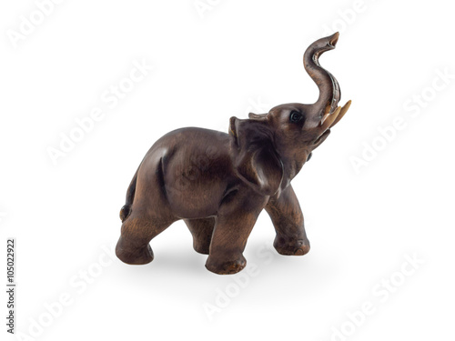 Elephant figurine isolated on white background © bacsica