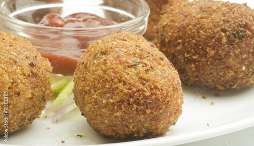 Yummy Vegetable chop/cutlet with salad photo