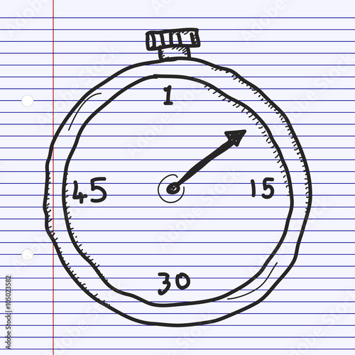 Simple doodle of a stopwatch