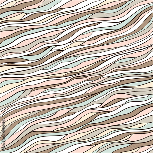 Vector background with wavy lines. Hand drawn wallpaper
