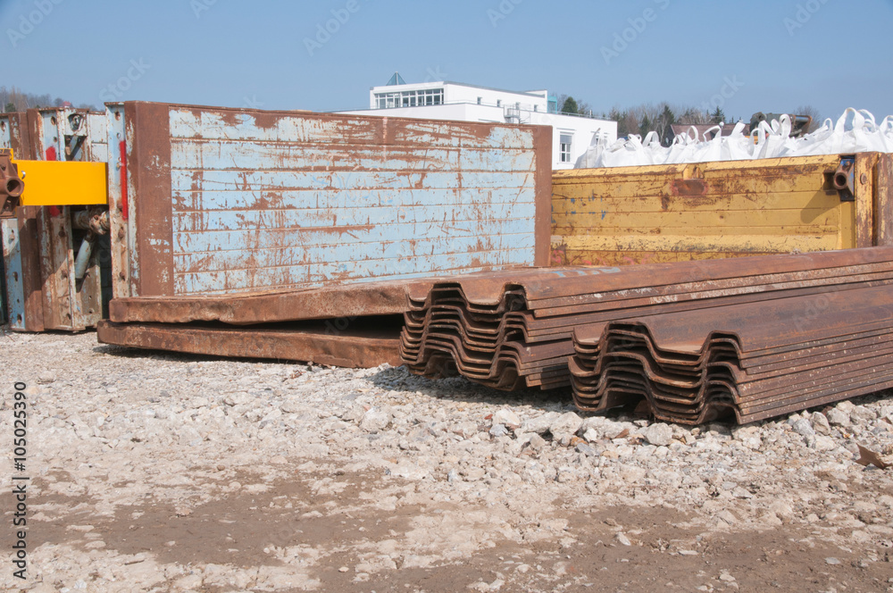Fototapeta premium Tiefbau Spundwand-Verbau