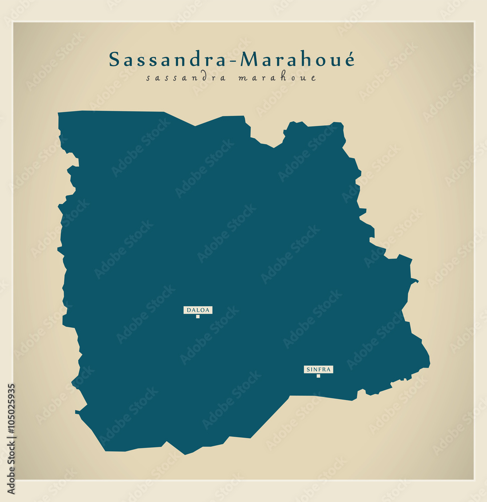 Modern Map - Sassandra-Marahoue CI