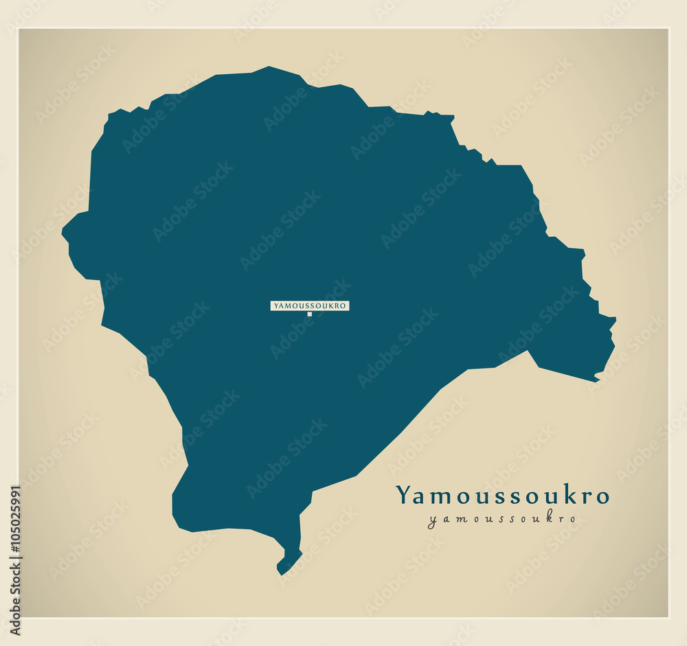 Modern Map - Yamoussoukro CI