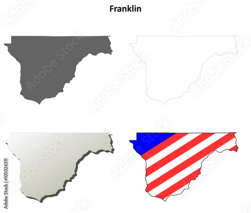 Franklin County, Washington outline map set