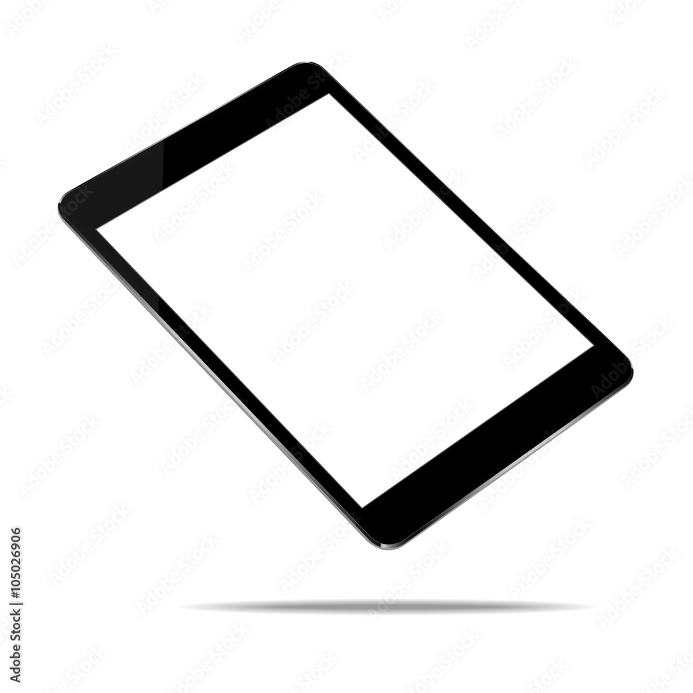 mock up black tablet isolated on white vector design mock up black tablet isolated on white vector design