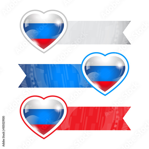 Hearts with flags and ribbons Free Download Hearts with flags and ribbons - GFXLoad