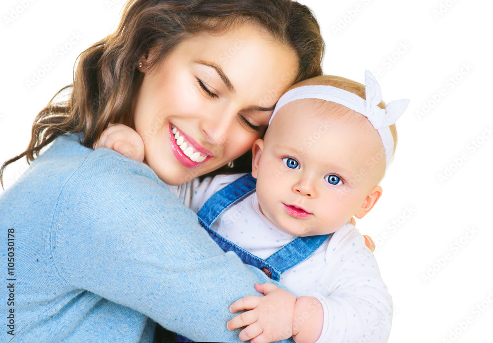Happy mother and and little daughter. Maternity concept