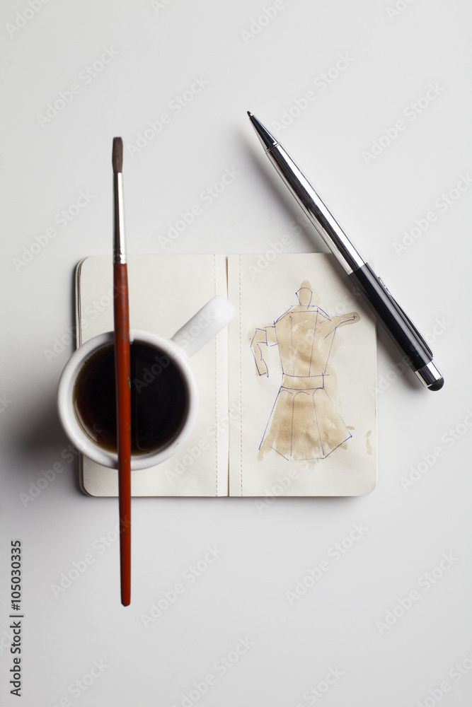 Coffee, Phone and Watercolors Coffee, Phone and Watercolors