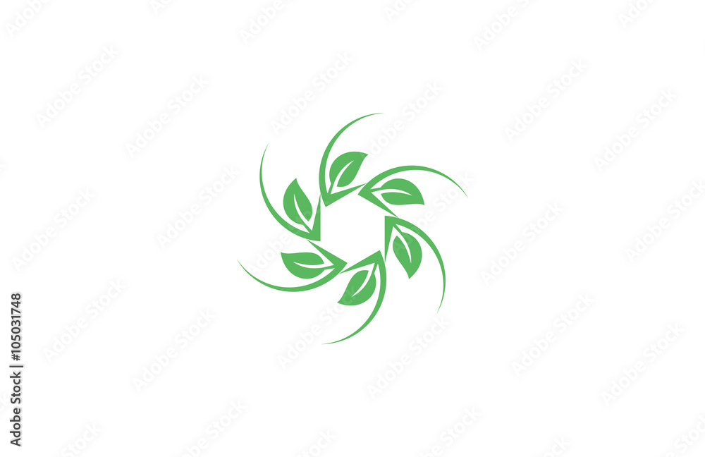 circle leaf star arrow logo