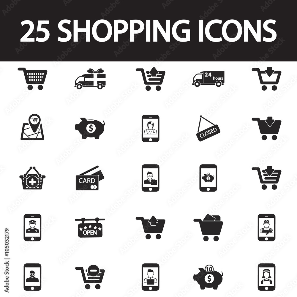 Shopping and sale icon set Shopping and sale icon set