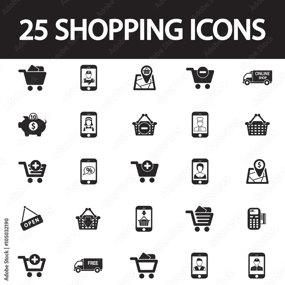 Shopping and sale icon set Shopping and sale icon set