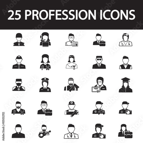 profession icon set