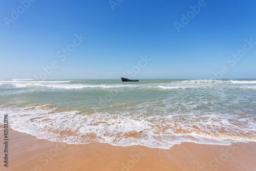 Shipwreck in the Atlantic ocean