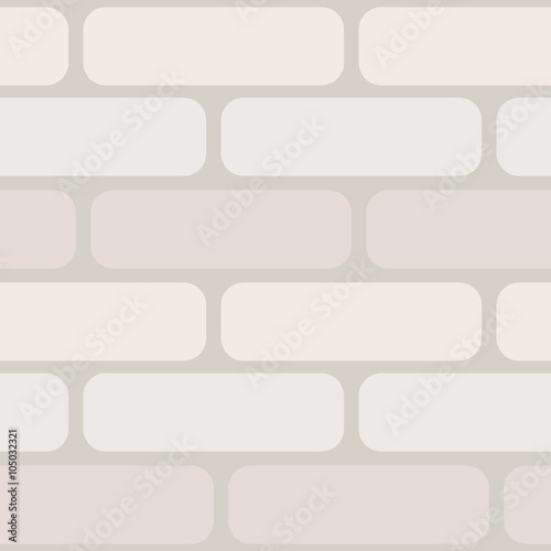 Color bricks seamless vector pattern. Light beige brick wall wallpaper background.