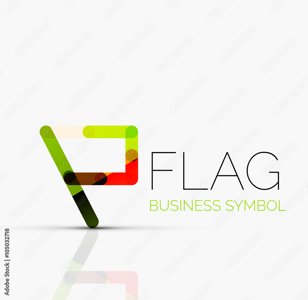 Logo flag, abstract linear geometric business icon Logo flag, abstract linear geometric business icon