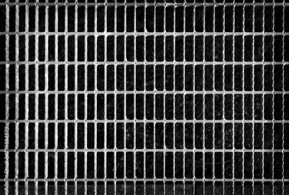 Foto Stock Metal grid background.Metal grill pattern texture. Black and  white image. | Adobe Stock