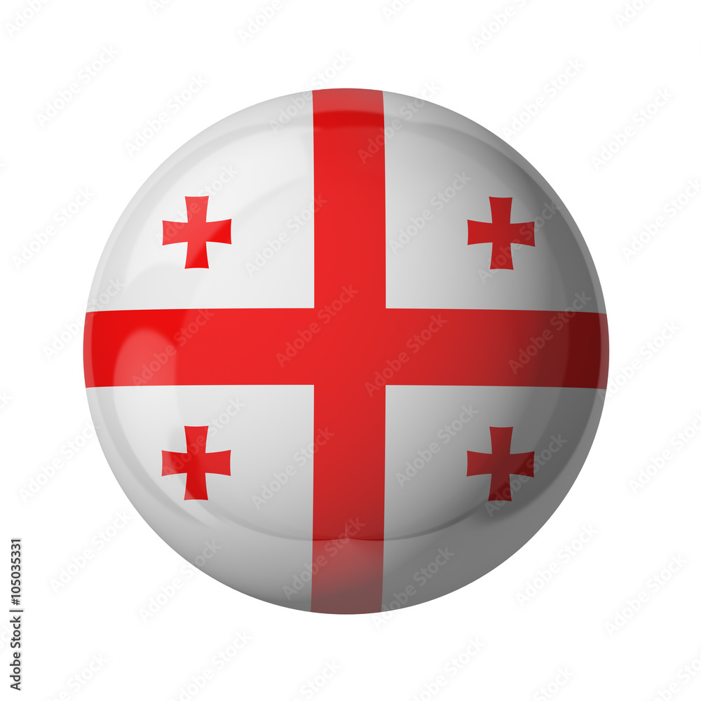 Georgia flag, glassy ball