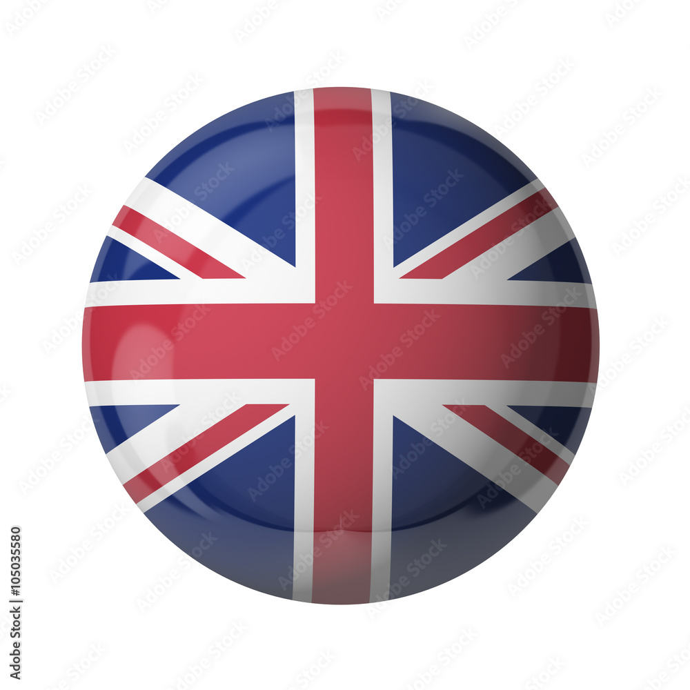 Obraz premium UK flag, glassy ball