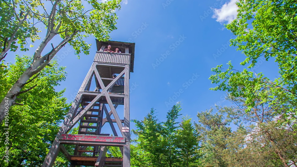 Beautiful lookout tower from the ground