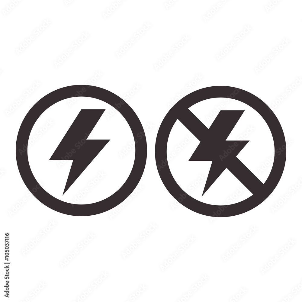 Obraz premium Lightning and no lightning icon
