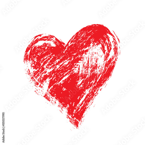  grunge heart, Valentine day, illustration vintage design element