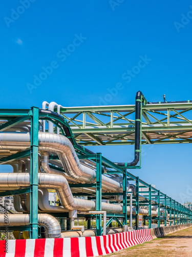 Chemical pipe line on steel structure