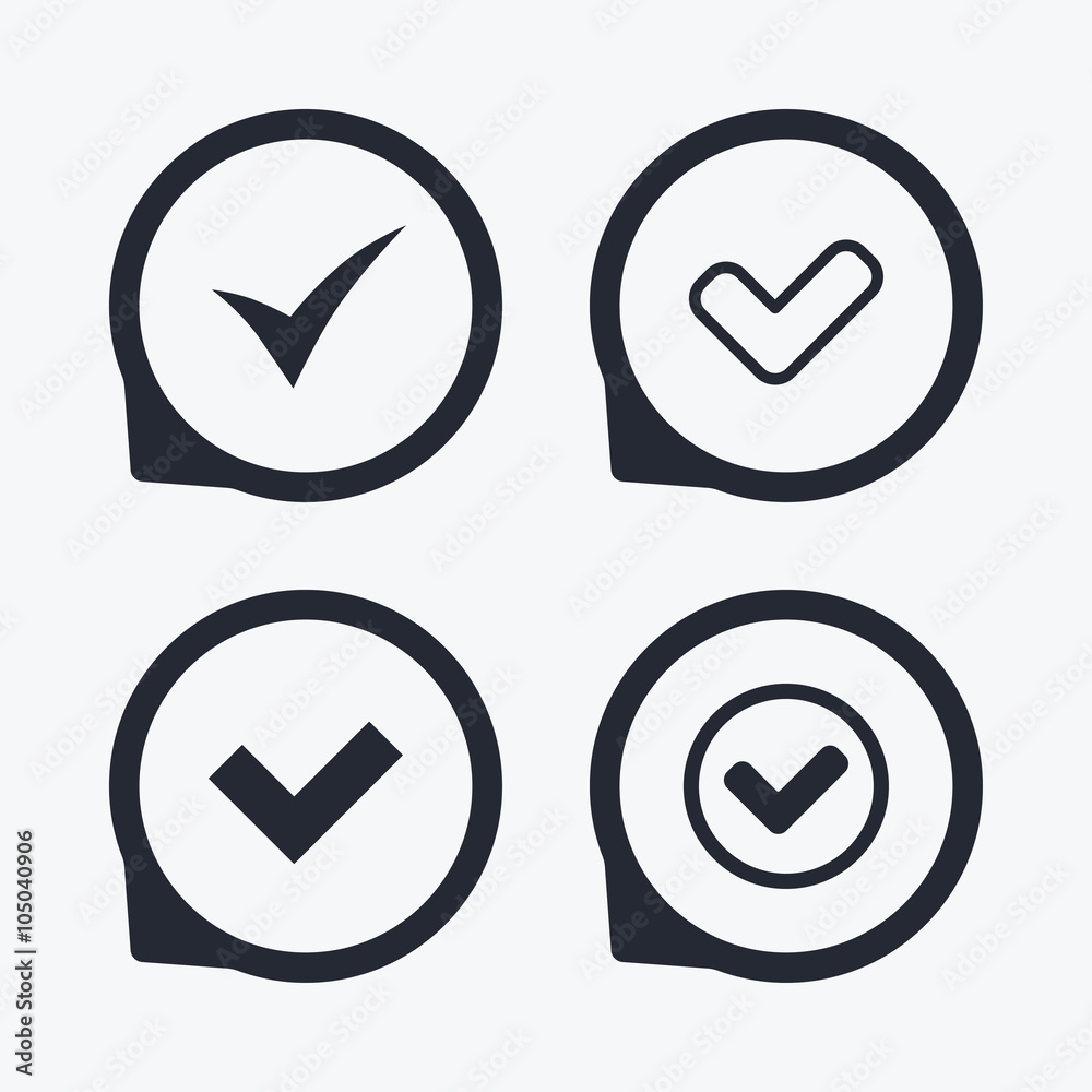 Check signs. Checkbox confirm icons. Check signs. Checkbox confirm icons.