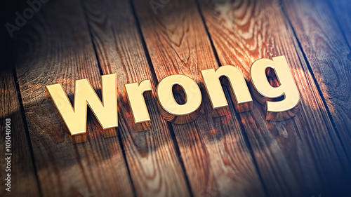 Slika na platnu Word Wrong on wood planks