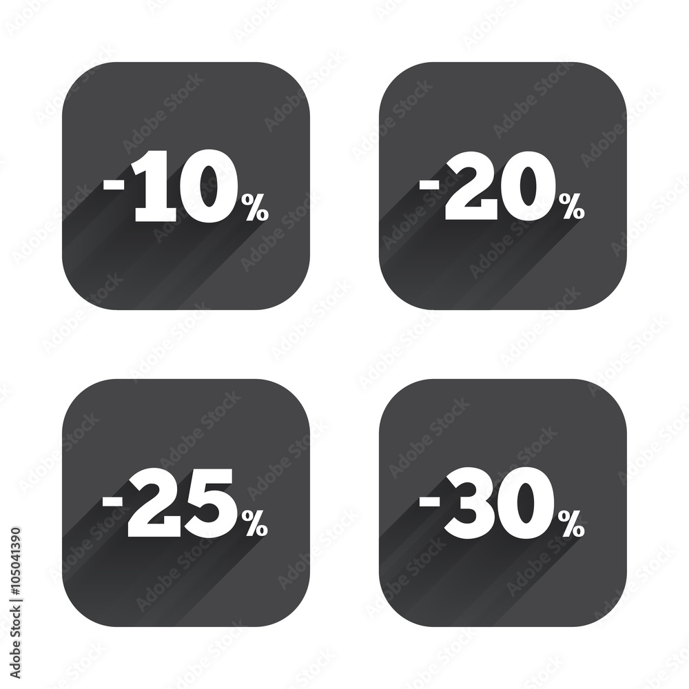 Sale discount icons. Special offer price signs. Sale discount icons. Special offer price signs.
