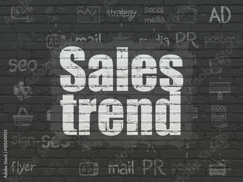 Advertising concept: Sales Trend on wall background