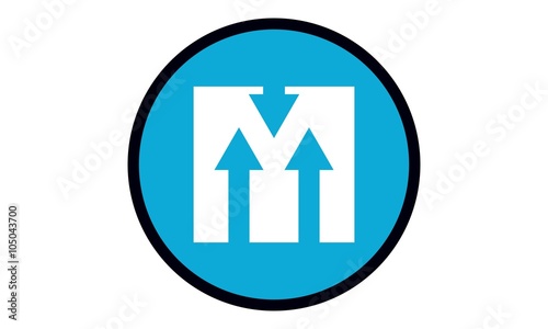 Letter M Exchange Modern Logo  © alluranet