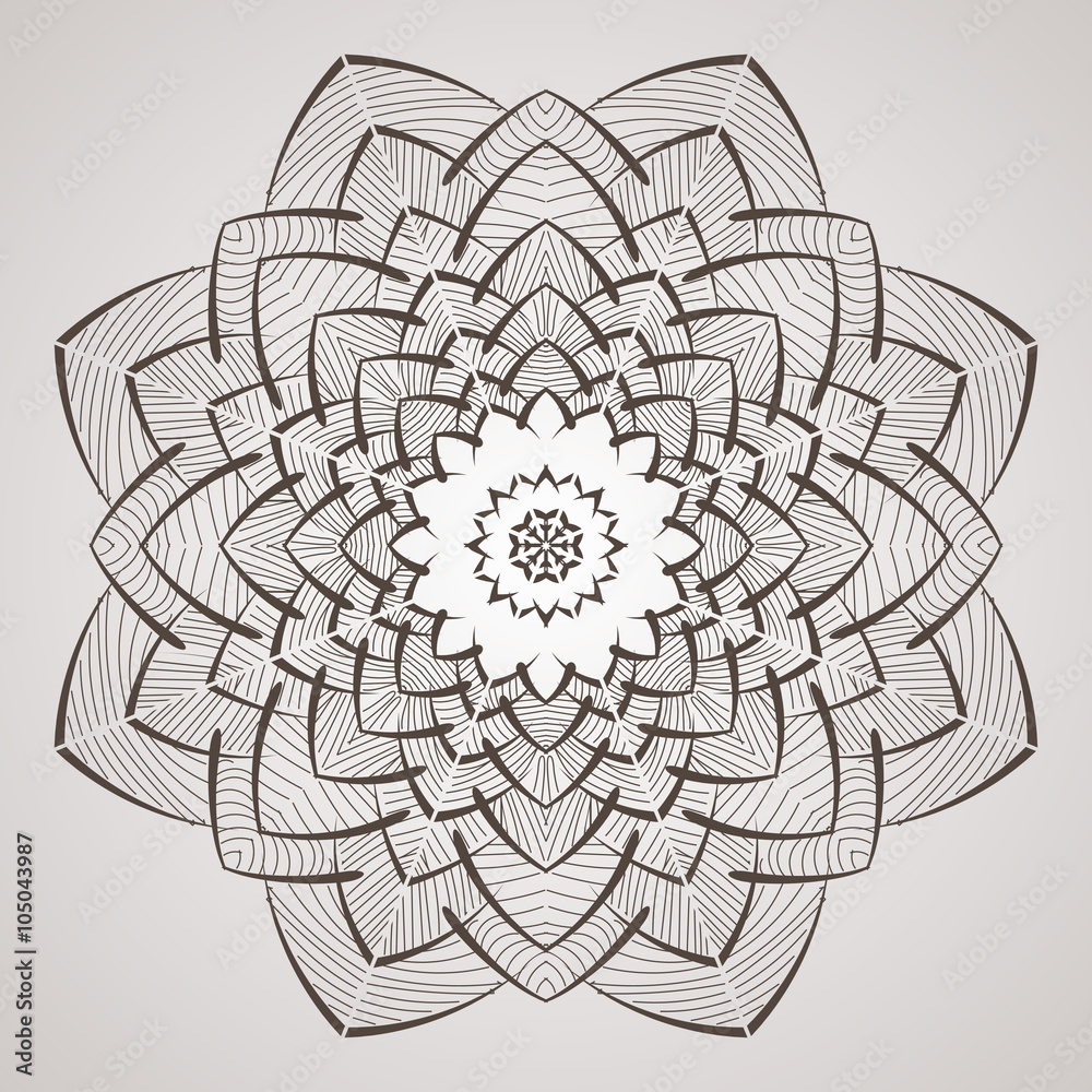 Obraz premium Vector circular pattern in the form of intricate flower. Mandala. Lacy napkin.