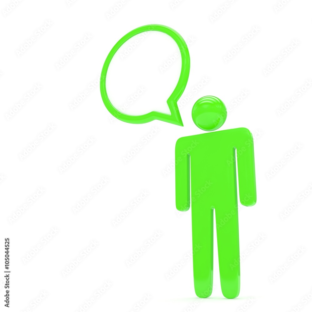 3d man with talk bubbles isolated over a white background 3d man with talk bubbles isolated over a white background