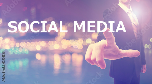 Social Media concept with businessman