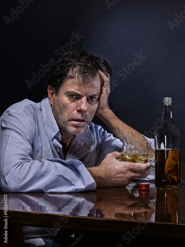 Mature man with alcohol problems