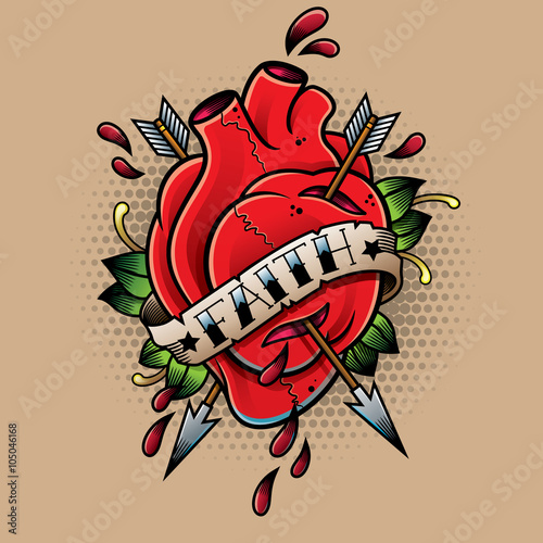 Heart with banner