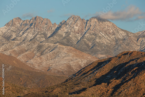 Snow covered peaks outside Phoenix, Arizona