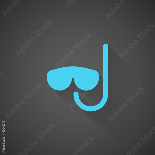 Flat Scuba Diving web app icon on dark background