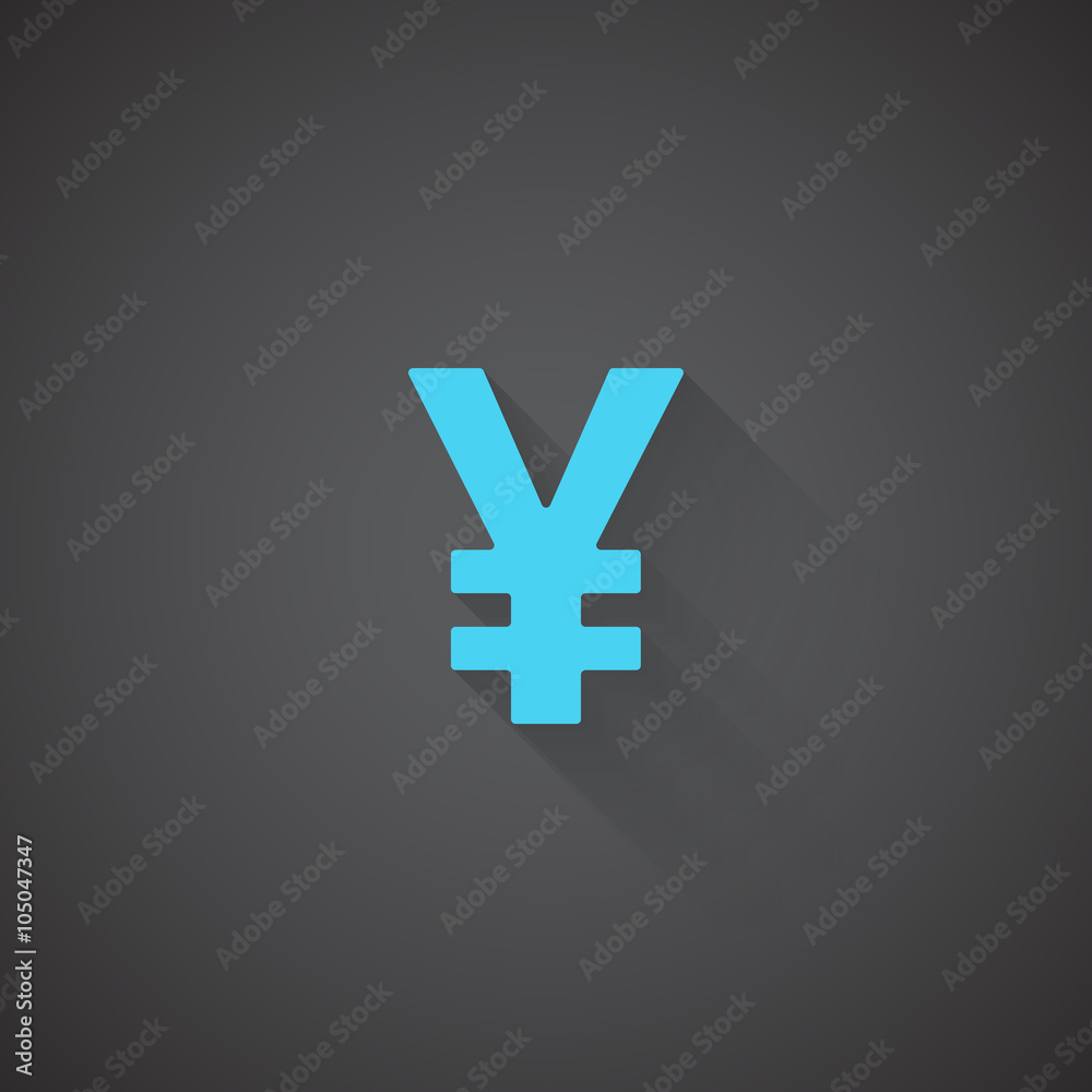 Flat Yen web app icon on dark background Flat Yen web app icon on dark background