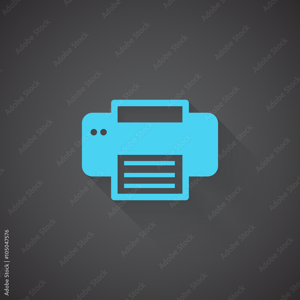 Flat Printer web app icon on dark background Flat Printer web app icon on dark background