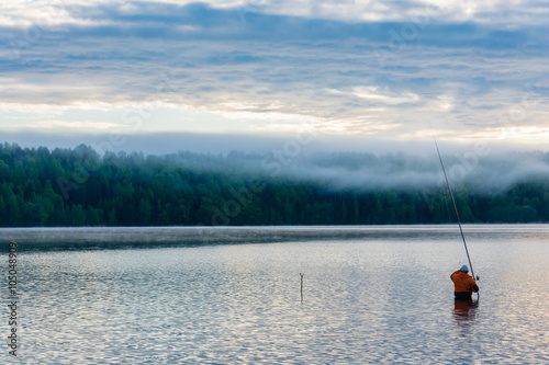 Fishing early in the morning.