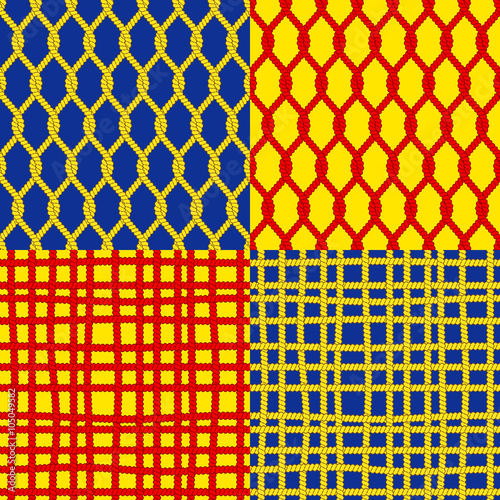 Set of seamless patterns with ropes
