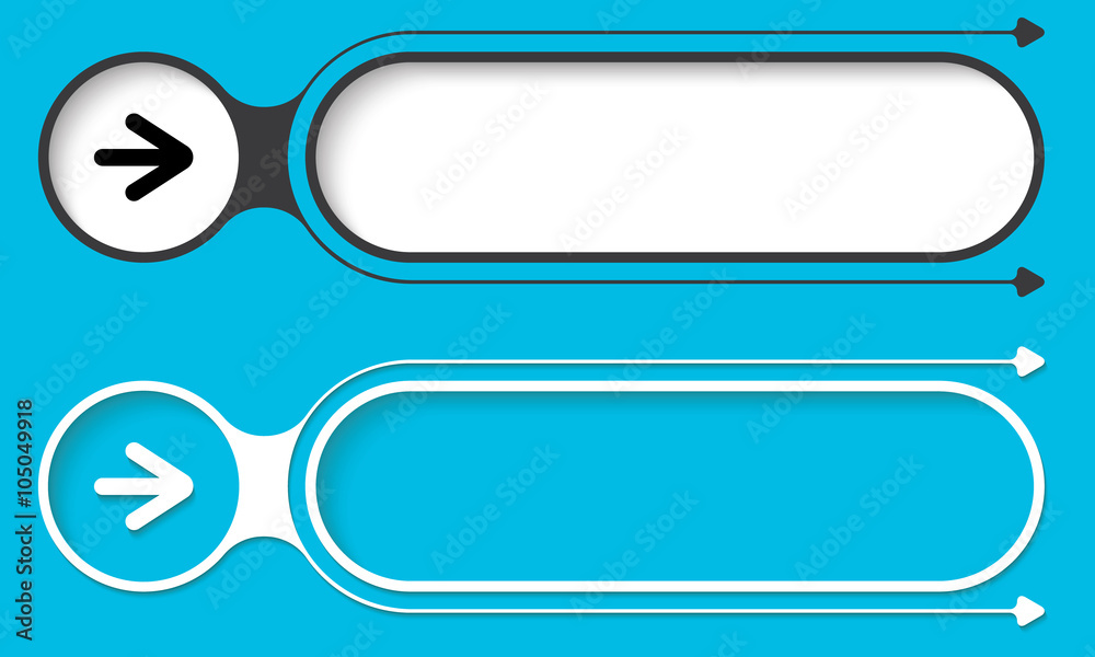 Two abstract buttons with arrows and arrow Two abstract buttons with arrows and arrow