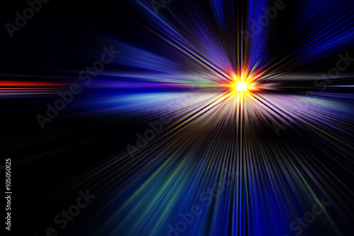 abstract background with a bright flash in the center and rays