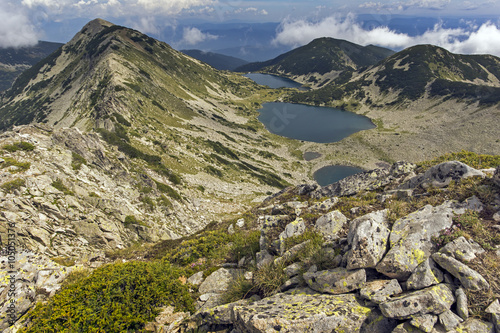 Amazing landscape of Kremenski lakes from Dzhano peak, Pirin Mountain, Bulgaria